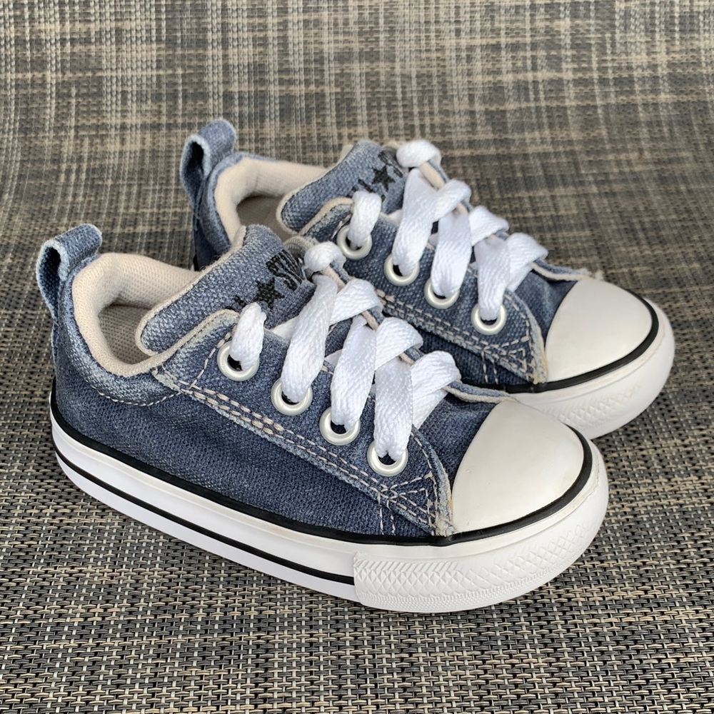 Converse All Star Denim Slip On Low Canvas Kids Sneakers Infant size 6